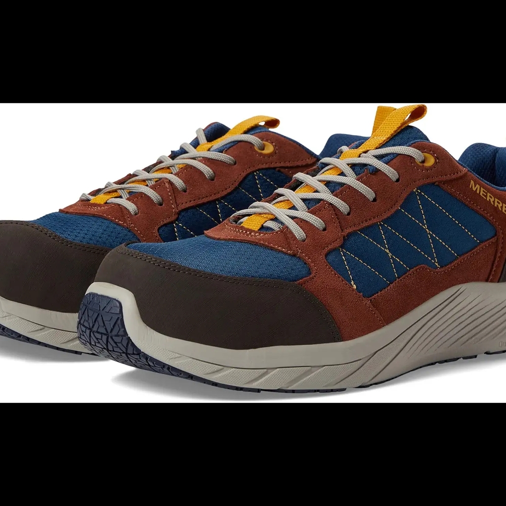 Merrell Blue and Brown Athletic Shoes with Rugged Outsoles